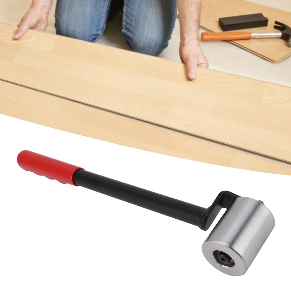 Wallpaper Seam Roller Iron Right Angle Straight Long Handle Smoothing Hand Pressure Roller Tool for PVC Plastic Roofing Decking Membrane