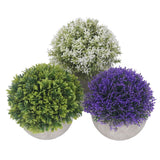 3PCS Artificial Potted Plant Fake Plants Realistic Round Base Long Lasting Easy Maintenance Simulated Decor for Home - Front View