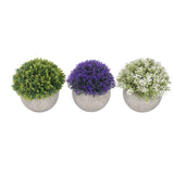 3PCS Artificial Potted Plant Fake Plants Realistic Round Base Long Lasting Easy Maintenance Simulated Decor for Home - Side View