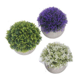 3PCS Artificial Potted Plant Fake Plants Realistic Round Base Long Lasting Easy Maintenance Simulated Decor for Home - Rear View