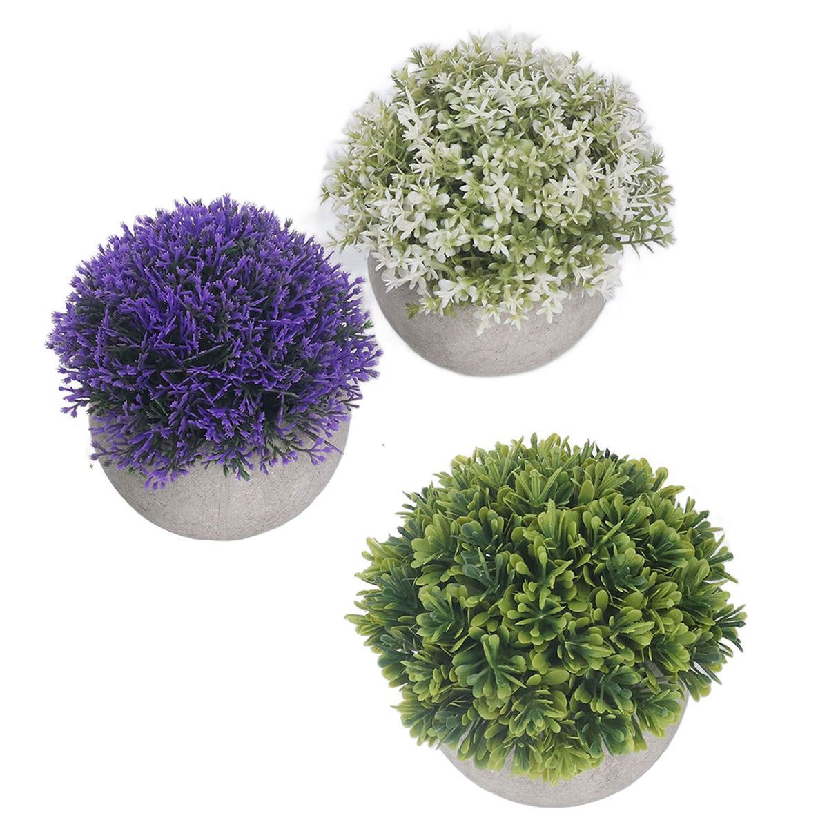 3PCS Artificial Potted Plant Fake Plants Realistic Round Base Long Lasting Easy Maintenance Simulated Decor for Home