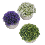 3PCS Artificial Potted Plant Fake Plants Realistic Round Base Long Lasting Easy Maintenance Simulated Decor for Home - Close-Up Angle