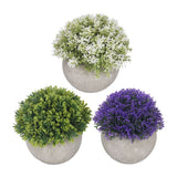 3PCS Artificial Potted Plant Fake Plants Realistic Round Base Long Lasting Easy Maintenance Simulated Decor for Home