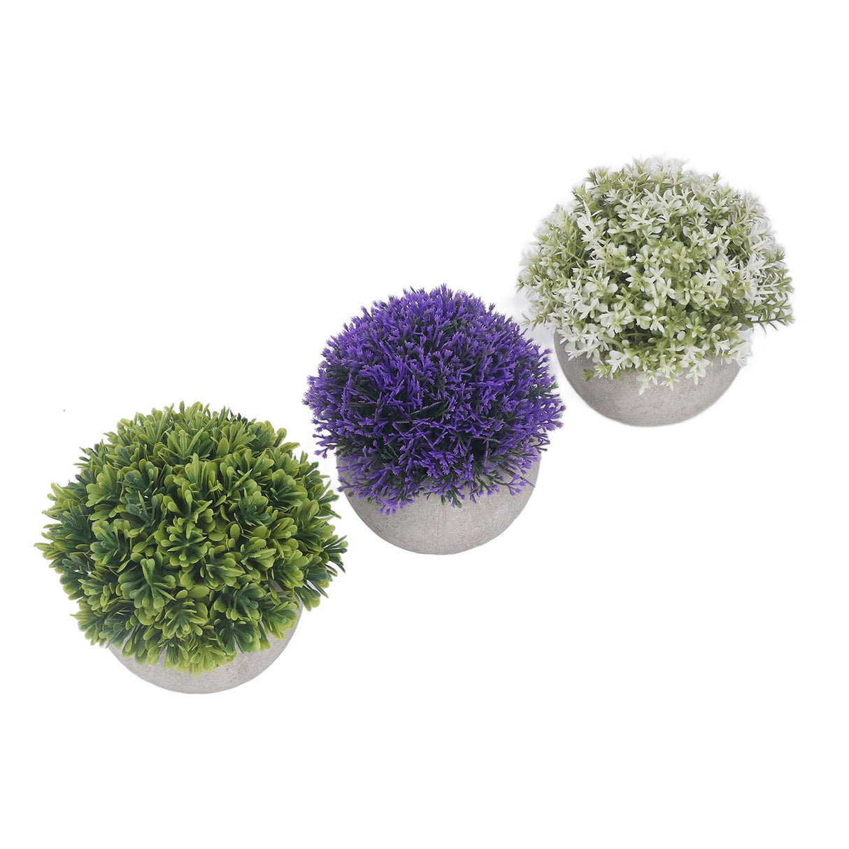 3PCS Artificial Potted Plant Fake Plants Realistic Round Base Long Lasting Easy Maintenance Simulated Decor for Home