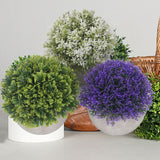 3PCS Artificial Potted Plant Fake Plants Realistic Round Base Long Lasting Easy Maintenance Simulated Decor for Home