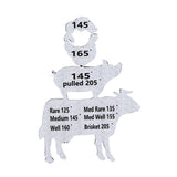 Meat Temperature Magnet Metal Cooking Temperature Guide BBQ Smoking Meat Accessories Gift For Men Husband Grilling Party