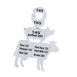 Meat Temperature Magnet Metal Cooking Temperature Guide BBQ Smoking Meat Accessories Gift For Men Husband Grilling Party