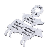 Meat Temperature Magnet Animal Internal Temperature Guide Acrylic Beef Pork Chicken Fish Grill Accessory for BBQ Cooking