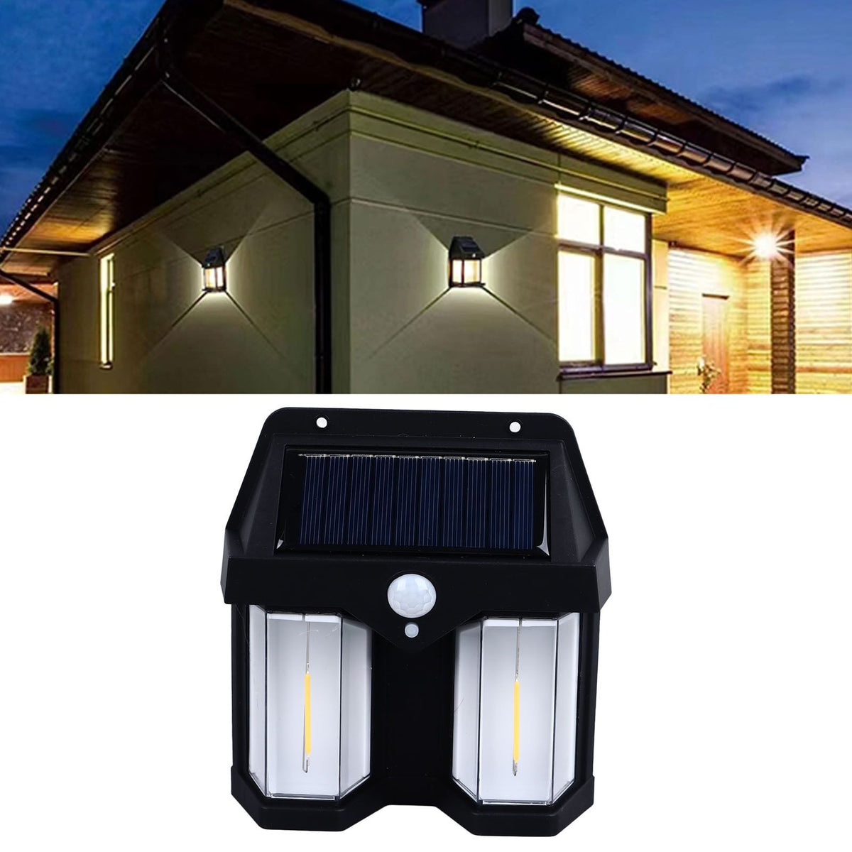 Solar Wall Light Tungsten Filament Warm Lighting Waterproof Wall Lamp for Outdoor