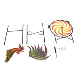 Rooster Wind Spinner Metal Iron Windmill Decorative Cock Wind Sculpture for Outdoor Farm Lawn Yard Patio Garden Ornaments