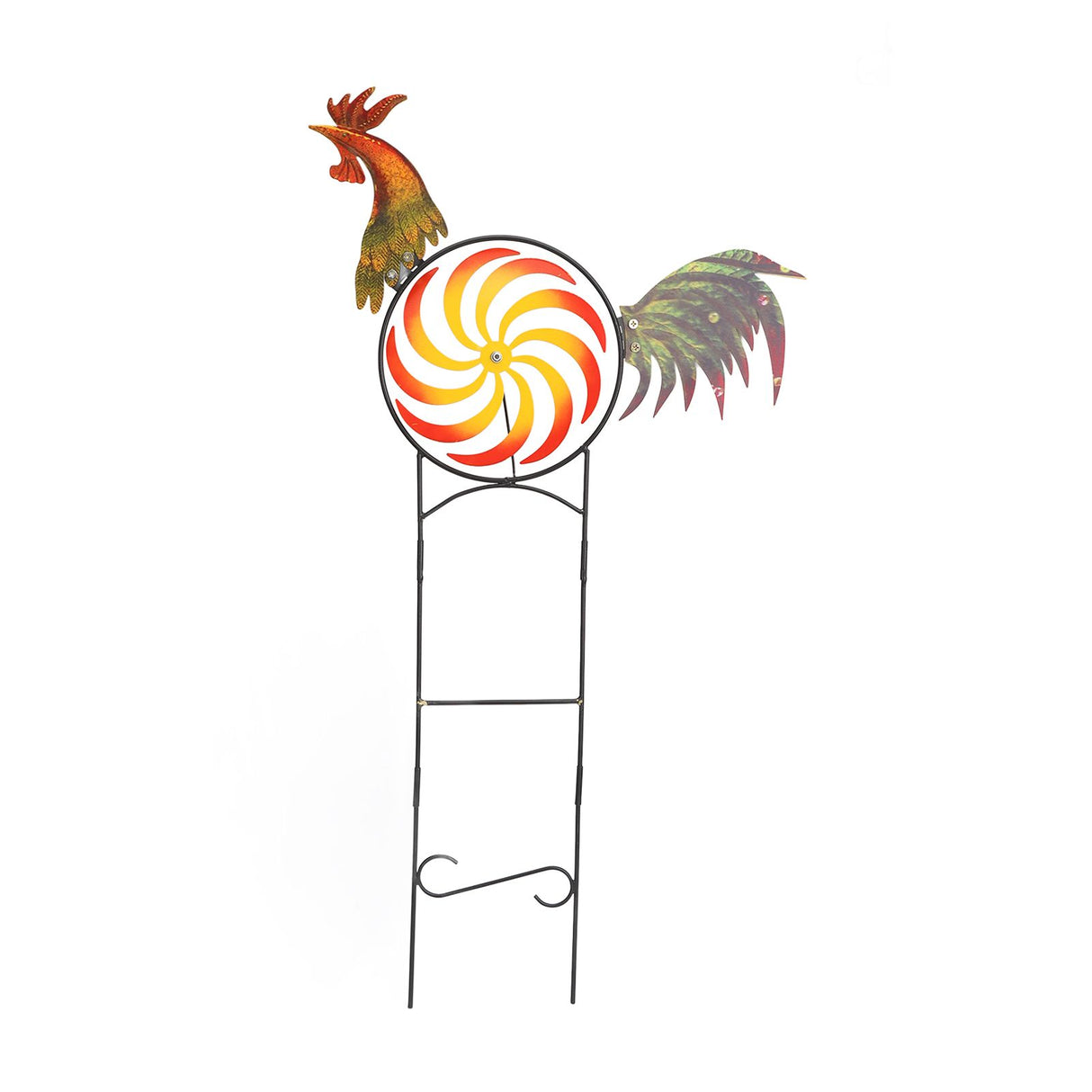 Rooster Wind Spinner Metal Iron Windmill Decorative Cock Wind Sculpture for Outdoor Farm Lawn Yard Patio Garden Ornaments