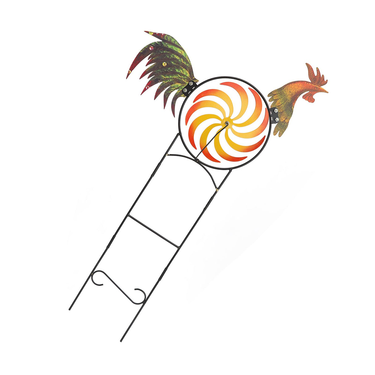 Rooster Wind Spinner Metal Iron Windmill Decorative Cock Wind Sculpture for Outdoor Farm Lawn Yard Patio Garden Ornaments