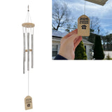 Pet Memorial Wind Chimes Wooden Outdoor Sympathy Wind Chimes Dog Memorial Remembrance Gifts with Thickened Aluminum Tubes for Home Garden Decor - Extra Image