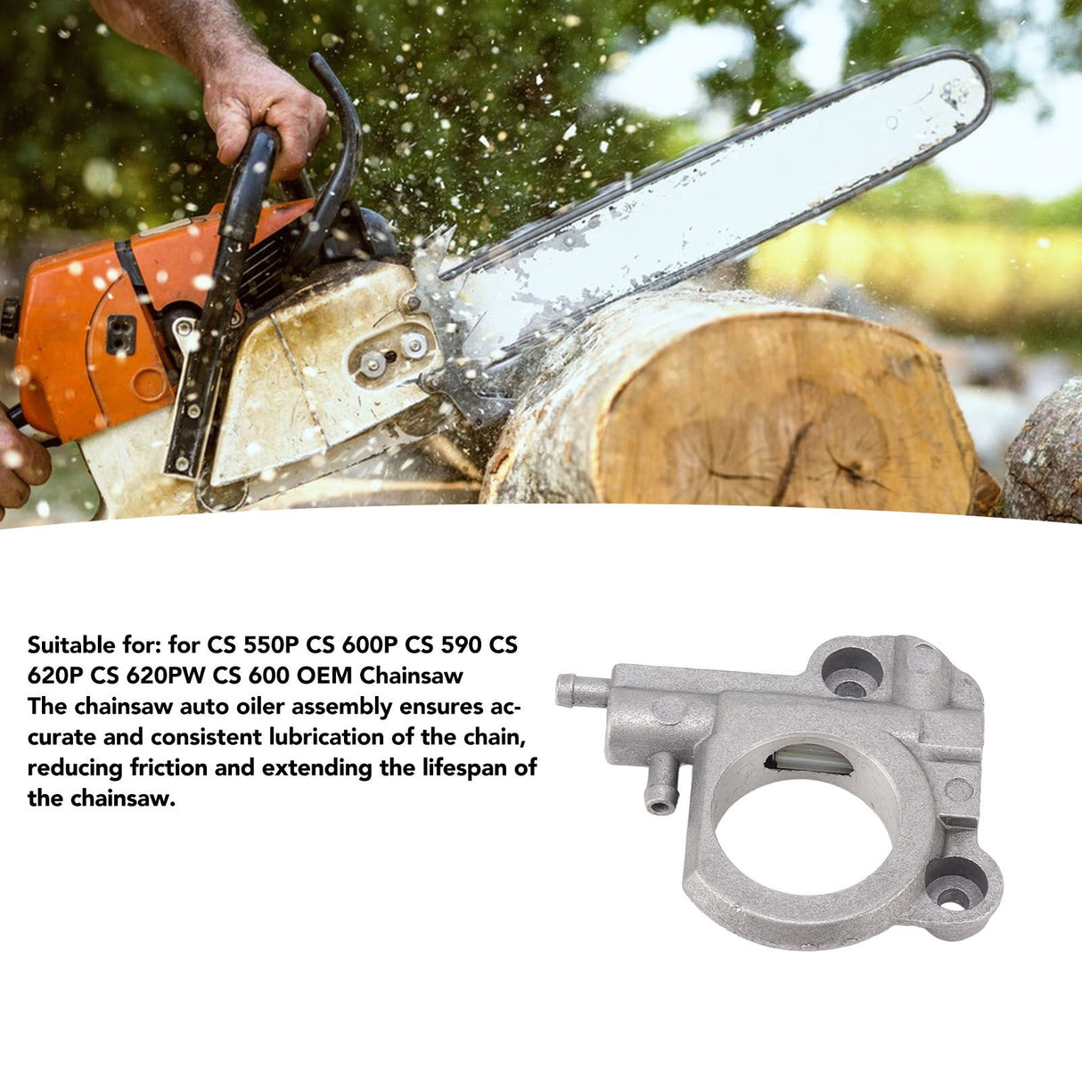 Auto Oiler Assembly Oil Pump For CS550P CS600P CS590 CS620P CS620PW CS600 Chainsaw Parts