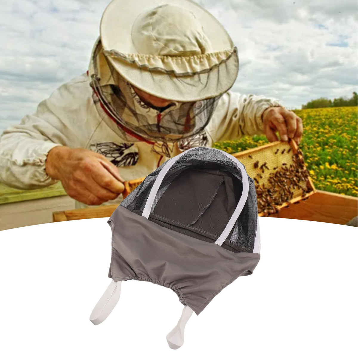 Beekeeping Veil Hat Head Protection Mesh Cap Nylon Breathable Sun Proof Beekeeping Equipment for Fishing Hiking Outdoor