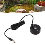 Mist Maker USB Colorful LED Lights 5V Ultra Sound Fountain Atomizer for Pond Rockery Fish Tank Sink Black