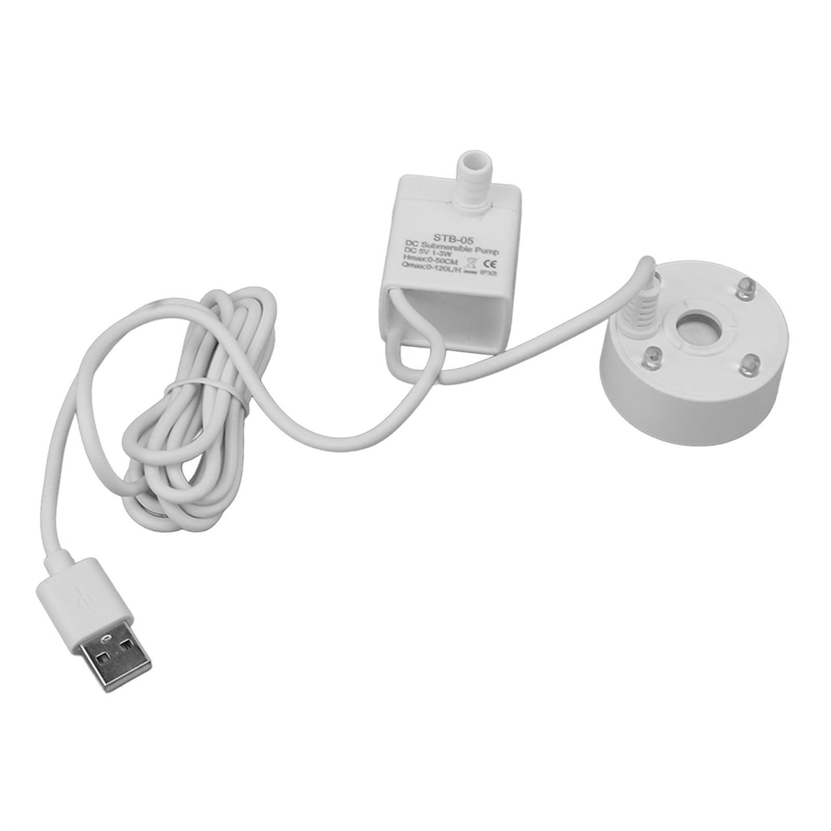 Mist Maker USB Fog Maker with Pump LED Colorful Lighting Fountain Atomizer Humidifier 5V Fog Machine for Pond Garden Office White