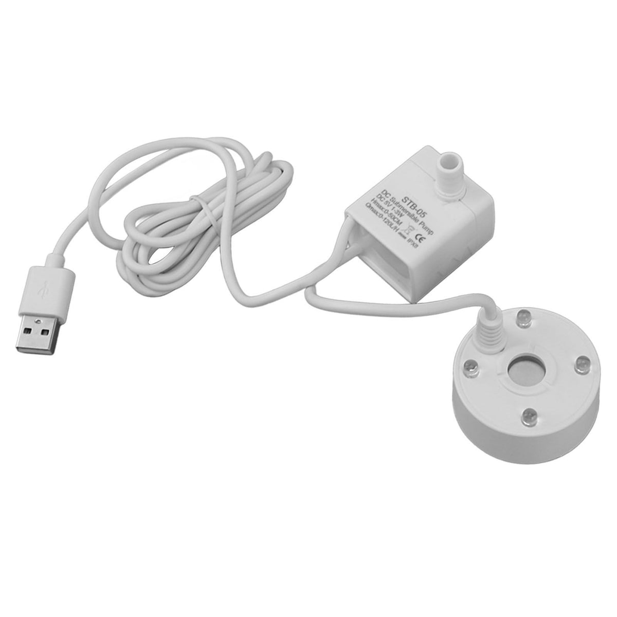 Mist Maker USB Fog Maker with Pump LED Colorful Lighting Fountain Atomizer Humidifier 5V Fog Machine for Pond Garden Office White