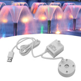 Mist Maker USB Fog Maker with Pump LED Colorful Lighting Fountain Atomizer Humidifier 5V Fog Machine for Pond Garden Office White