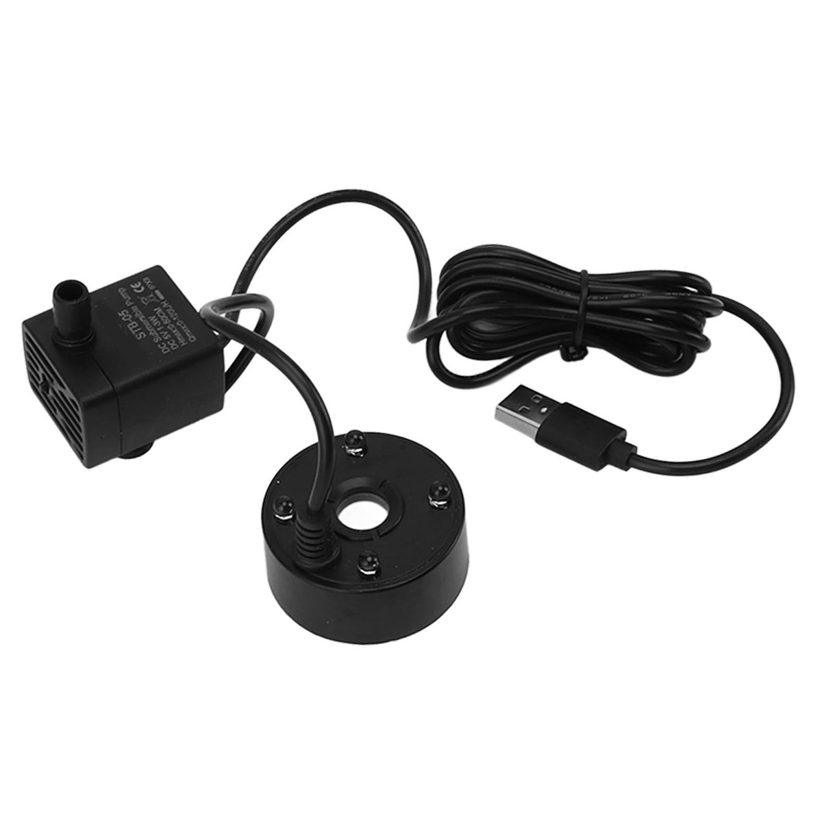 Mist Maker USB Fog Maker with Pump LED Colorful Lighting Fountain Atomizer Humidifier 5V Fog Machine for Pond Garden Office Black
