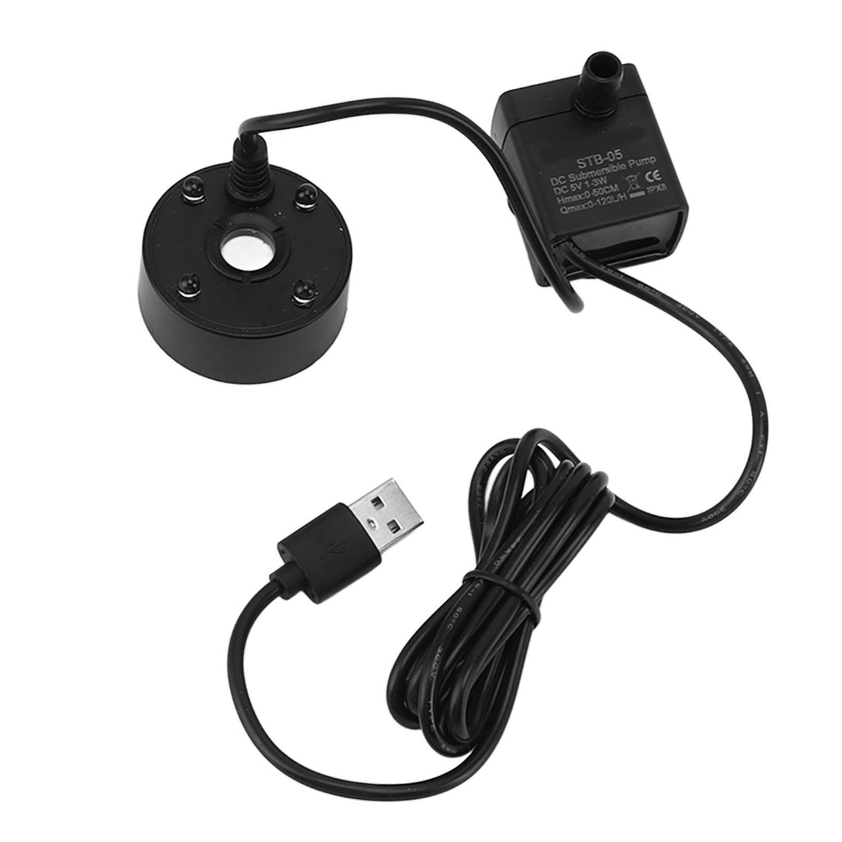 Mist Maker USB Fog Maker with Pump LED Colorful Lighting Fountain Atomizer Humidifier 5V Fog Machine for Pond Garden Office Black