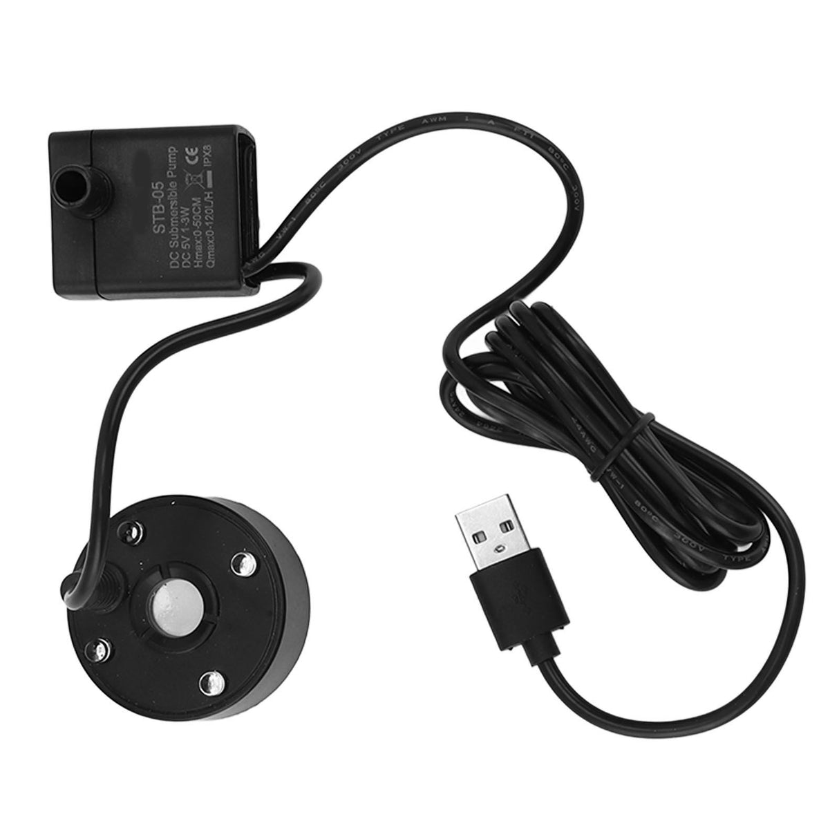 Mist Maker USB Fog Maker with Pump LED Colorful Lighting Fountain Atomizer Humidifier 5V Fog Machine for Pond Garden Office Black