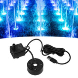 Mist Maker USB Fog Maker with Pump LED Colorful Lighting Fountain Atomizer Humidifier 5V Fog Machine for Pond Garden Office Black