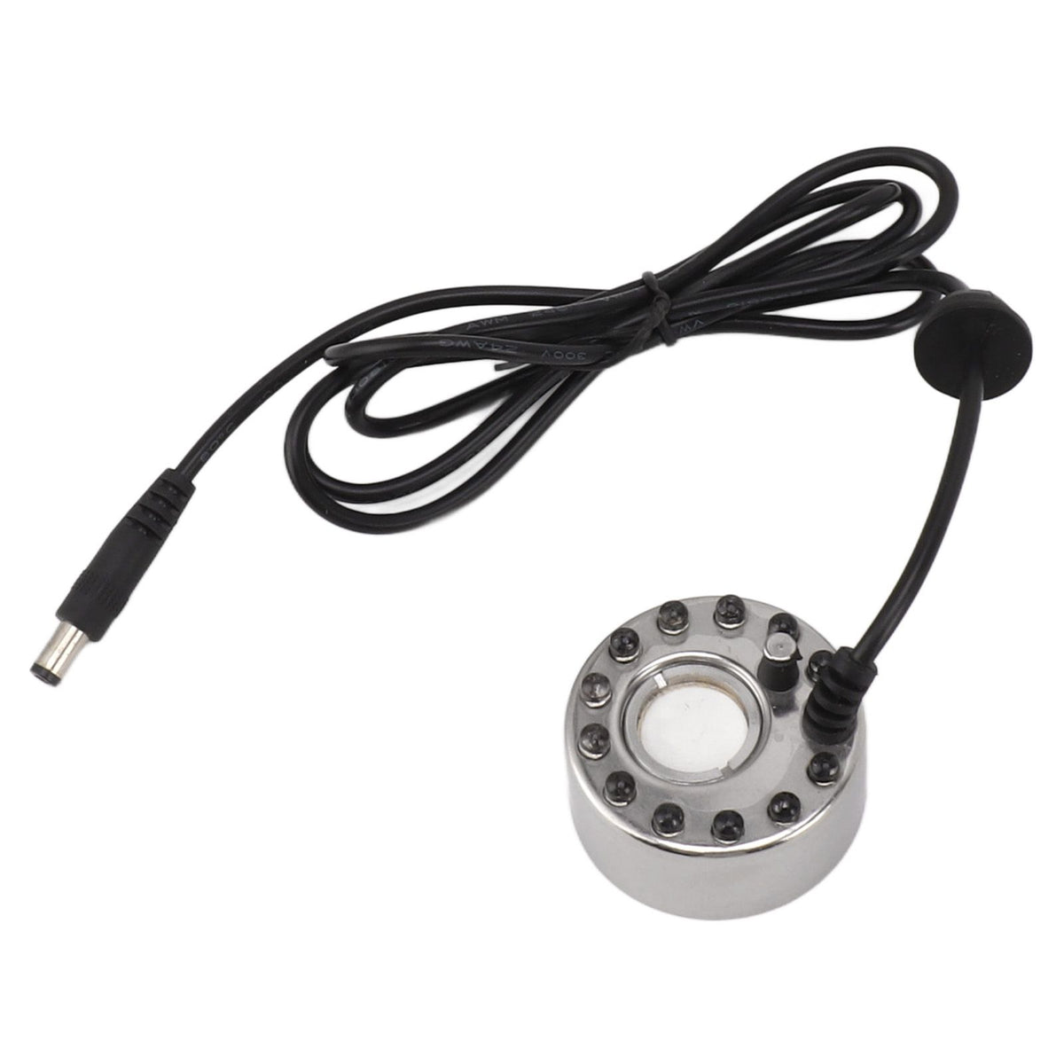 Color 12 LED Mist Maker Fogger Water Fountain Pond Fog Atomizer Humidifier with DC 5V Interface for Water Fountain Pond Rockery Fishtank