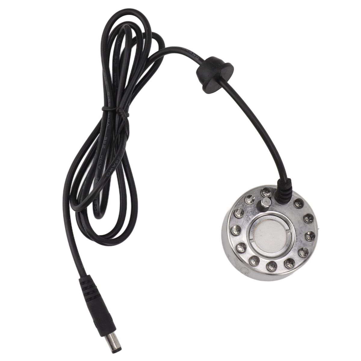 Color 12 LED Mist Maker Fogger Water Fountain Pond Fog Atomizer Humidifier with DC 5V Interface for Water Fountain Pond Rockery Fishtank