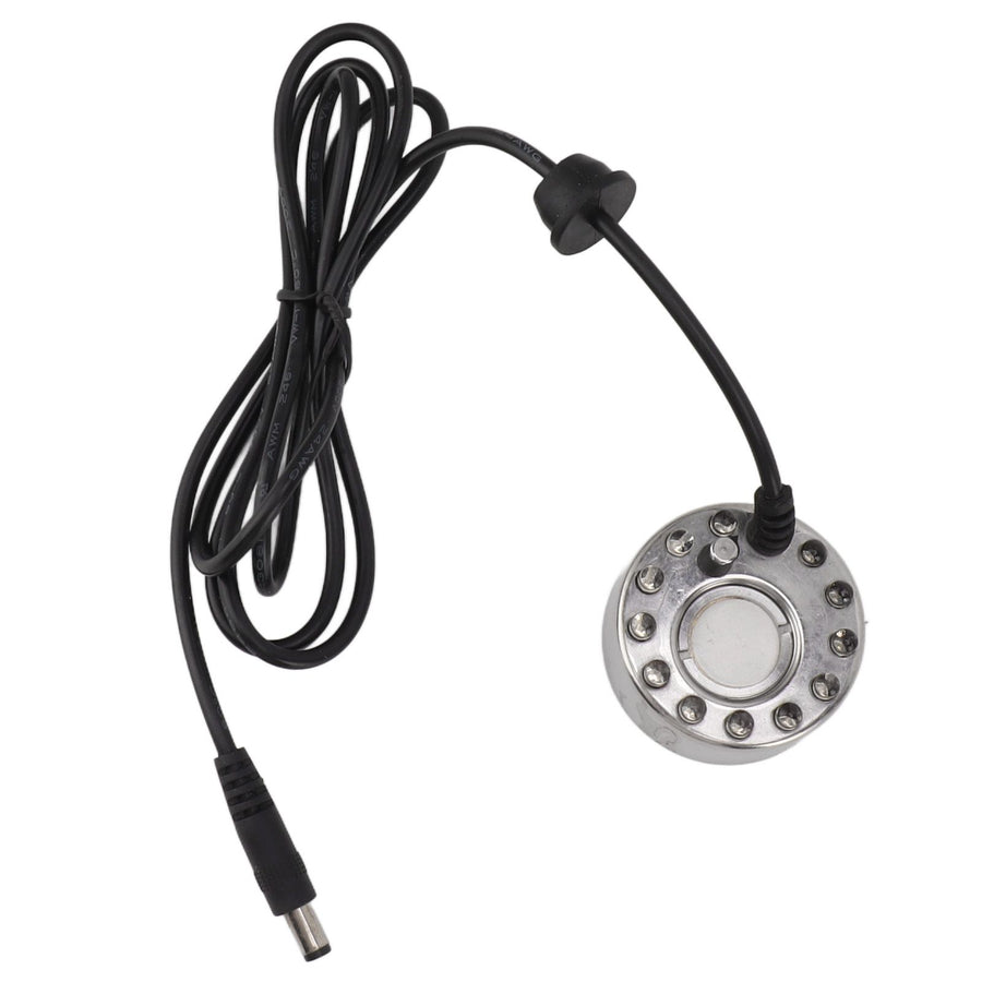 Color 12 LED Mist Maker Fogger Water Fountain Pond Fog Atomizer Humidifier with DC 5V Interface for Water Fountain Pond Rockery Fishtank