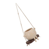 Swing Face Planter Pot Exquisite Lovely Unique Resin Hanging Planter with Rope for Plants Succulent - Rear View