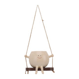 Swing Face Planter Pot Exquisite Lovely Unique Resin Hanging Planter with Rope for Plants Succulent - Close-Up Angle