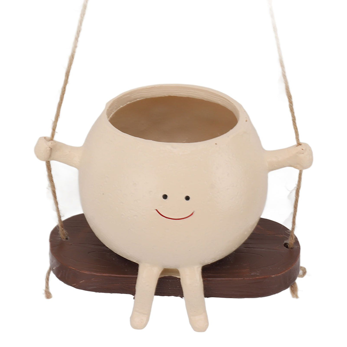 Swing Face Planter Pot Exquisite Lovely Unique Resin Hanging Planter with Rope for Plants Succulent