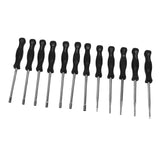 Carburator Adjusting Kit with 12 Screwdrivers 1 String Steel Brush Comfort Grip Carburetor Repair Tools for 2 Cycle Carburetor Engines Trimmer - Top-Down View