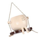 Swing Face Planter Resin Wall Hanging Head Planter Smiling Face Succulent Flower Pot for Indoor Outdoor Decoration - Rear View
