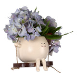 Swing Face Planter Resin Wall Hanging Head Planter Smiling Face Succulent Flower Pot for Indoor Outdoor Decoration