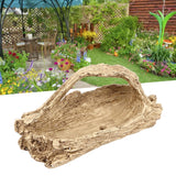 Artificial Driftwood Succulent Planter Faux Wood Resin Succulent Planter for Windowsill Desktop Coffee Table - Extra Image