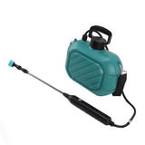 Battery Powered Sprayer 5L Rechargeable Portable Electric Garden Sprayer with Telescopic Wand and Shoulder Strap for Home Lawn Blue - Close-Up Angle