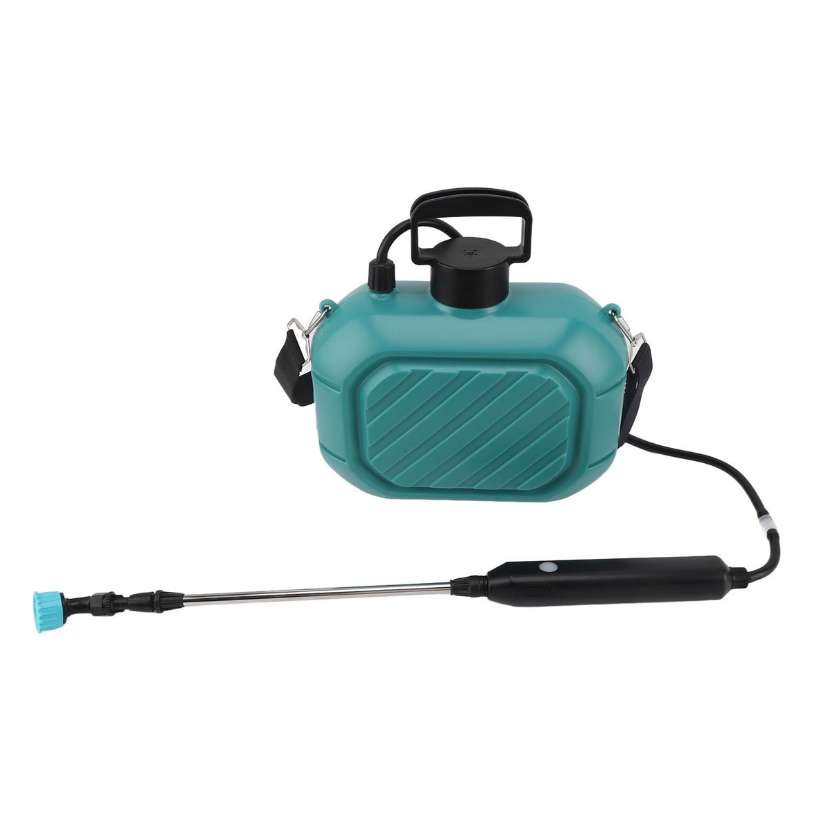 Battery Powered Sprayer 5L Rechargeable Portable Electric Garden Sprayer with Telescopic Wand and Shoulder Strap for Home Lawn Blue