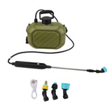 Battery Powered Sprayer 5L Rechargeable Portable Electric Garden Sprayer with Telescopic Wand and Shoulder Strap for Home Lawn Green
