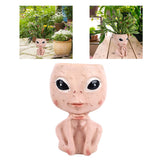 Head Planter Resin Unique Succulent Flower Pot Open Eyed Alien Face Planter Desktop Ornament with Drainage Hole for Indoor Outdoor Decoration