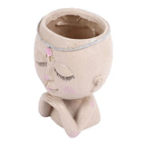 Face Flower Pot Head Planter Pot Succulent Planter Cute Resin Cactus Planter with Closed Eyes Indoor Outdoor Use