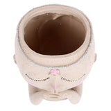 Face Flower Pot Head Planter Pot Succulent Planter Cute Resin Cactus Planter with Closed Eyes Indoor Outdoor Use - Rear View