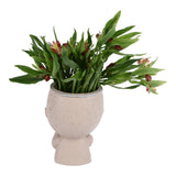 Face Flower Pot Head Planter Pot Succulent Planter Cute Resin Cactus Planter with Closed Eyes Indoor Outdoor Use - Extra Image