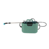 Electric Plant Sprayer Battery Powered 5L with 3 Nozzles Retractable Wand Adjustable Shoudler Strap Garden Sprayer for Lawn Green - Top-Down View