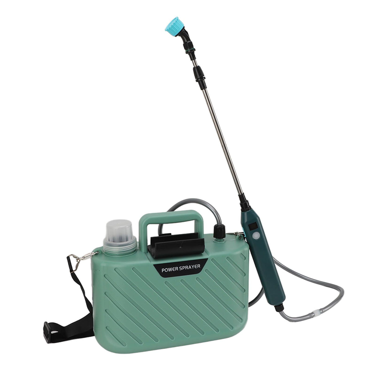 Electric Plant Sprayer Battery Powered 5L with 3 Nozzles Retractable Wand Adjustable Shoudler Strap Garden Sprayer for Lawn Green