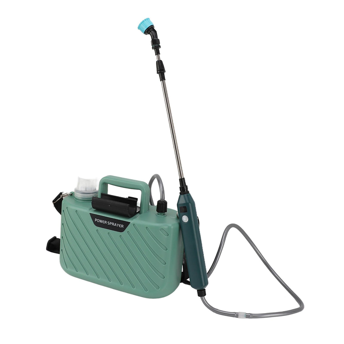 Electric Plant Sprayer Battery Powered 5L with 3 Nozzles Retractable Wand Adjustable Shoudler Strap Garden Sprayer for Lawn Green