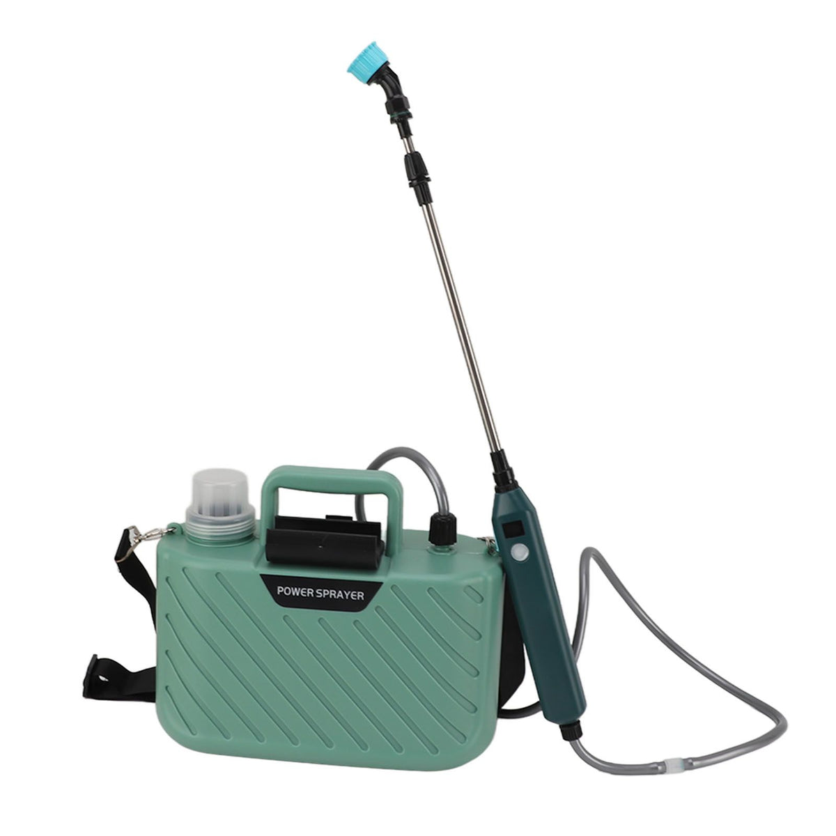 Electric Plant Sprayer Battery Powered 5L with 3 Nozzles Retractable Wand Adjustable Shoudler Strap Garden Sprayer for Lawn Green