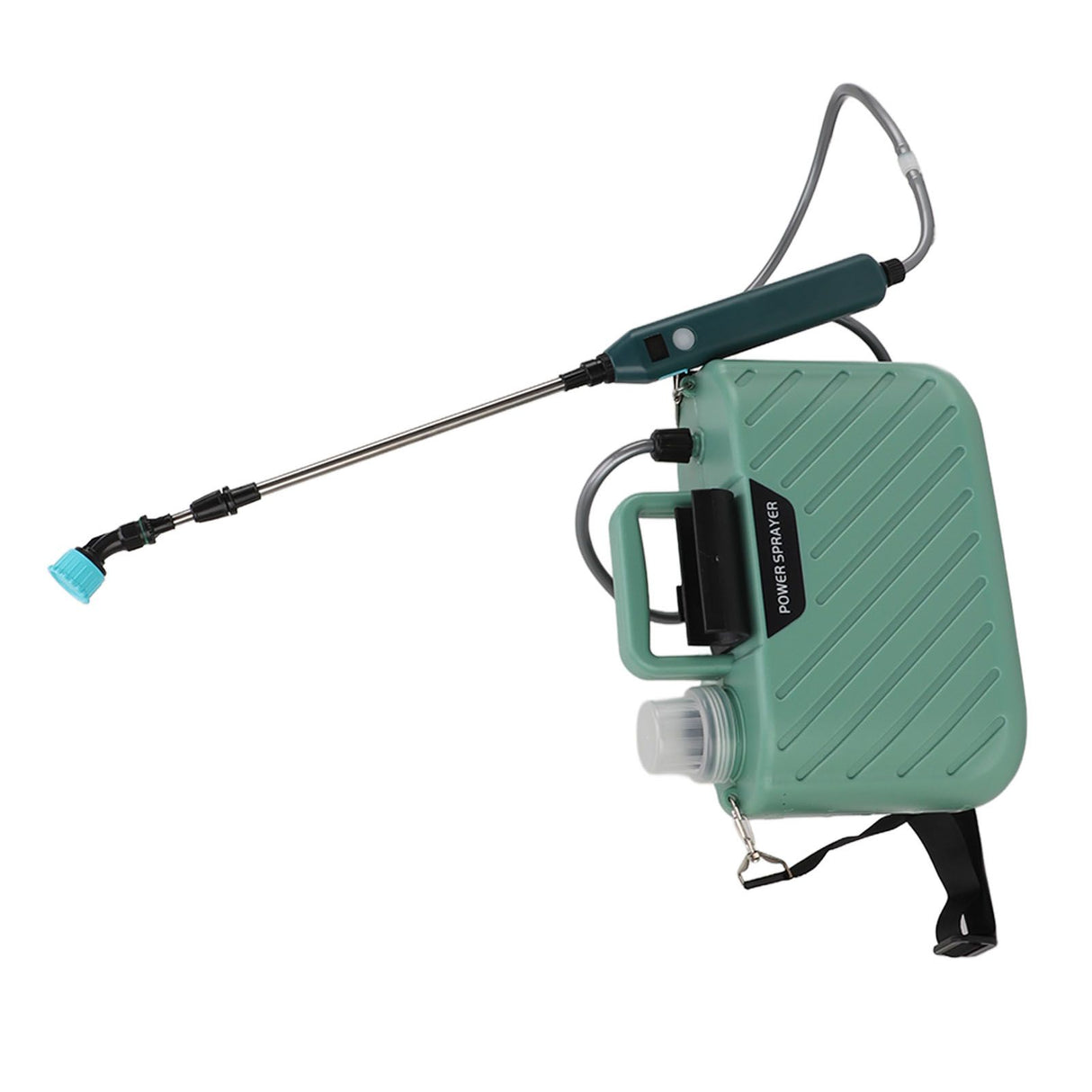 Electric Plant Sprayer Battery Powered 5L with 3 Nozzles Retractable Wand Adjustable Shoudler Strap Garden Sprayer for Lawn Green