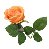 Simulated Silk Flowers Roses Home Living Room Simulation Flowers Decorative Ornaments Artificial Single Silk Flowers Roses Orange - Side View